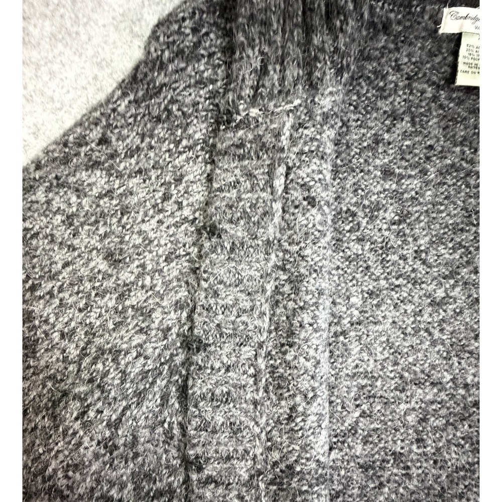 Knit Poncho Cape Cardigan Sweater Hook & Eye Closure Charcoal XL Wool/Alpaca‎ - Picture 5 of 8